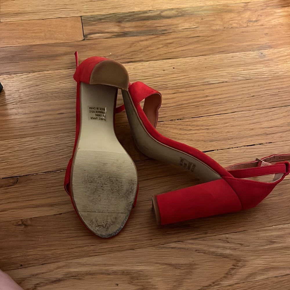 Red Block Heels - Picture 4 of 5